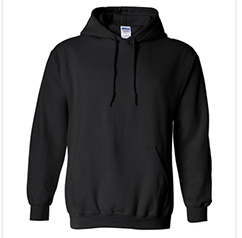 黑色長袖帶帽保暖衛衣