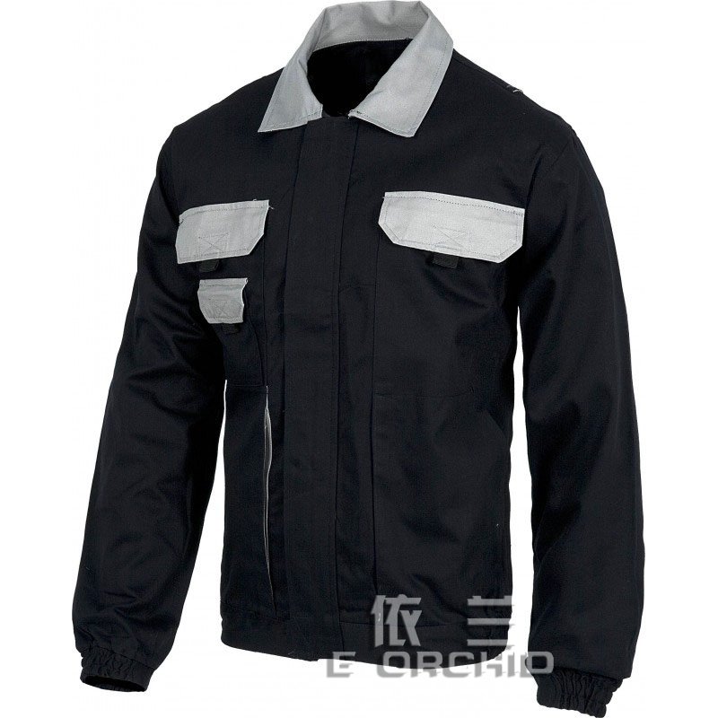 夏季黑色長袖工作服套裝定制