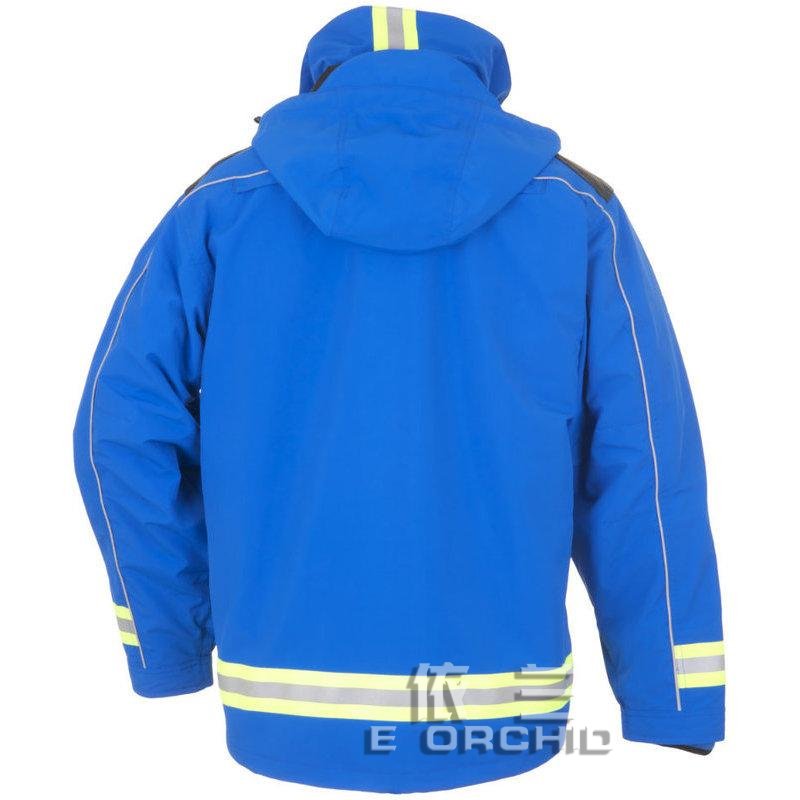 藍色反光棉服定制背面圖