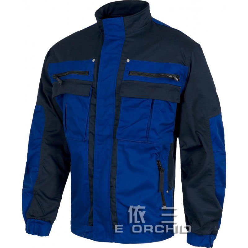 藍色拼接汽車工作服定制圖片