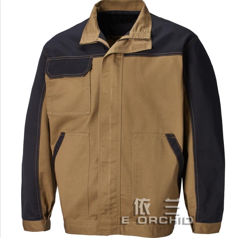 棕色春秋男士長袖工作服圖片
