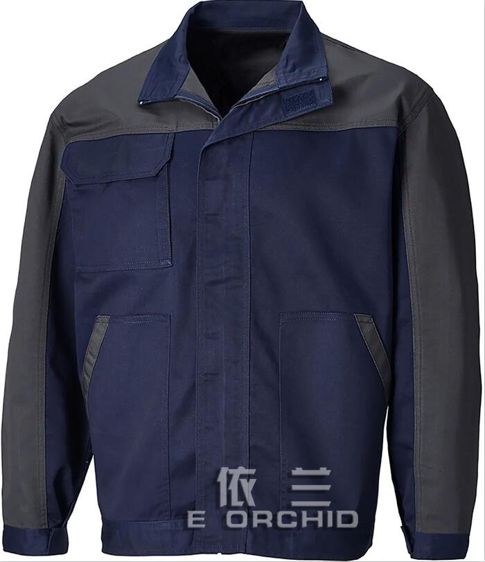 青色春秋男士長袖工作服圖片