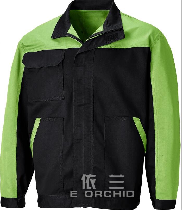 綠色拼接工廠車間長(zhǎng)袖機(jī)械維修工作服圖片