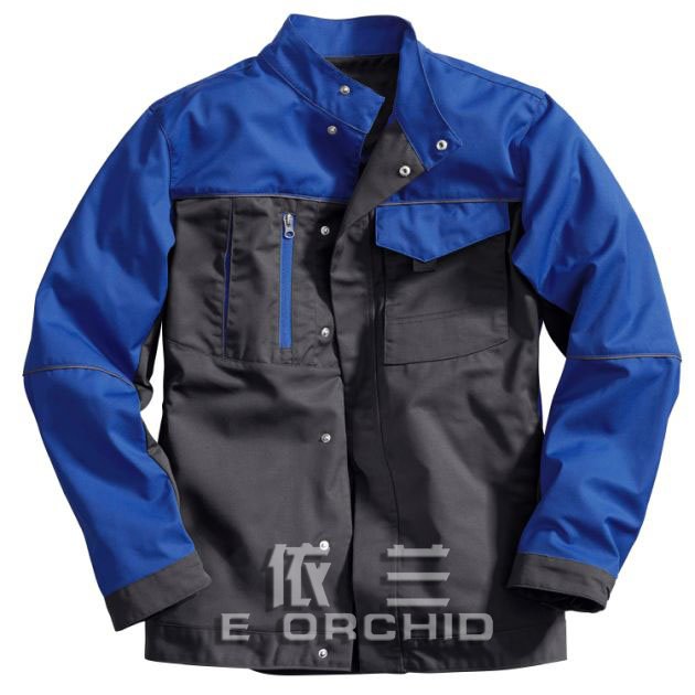 機務維修工作服正面照 天藍色拼接款