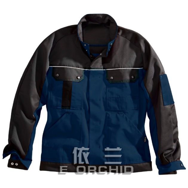 機修工人工作服定制正面照 藏藍色拼色款