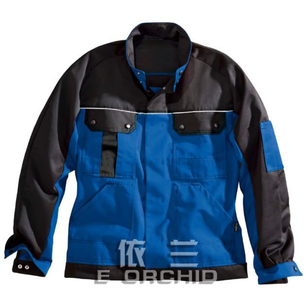 機修工人工作服定制正面照 藍色拼色款