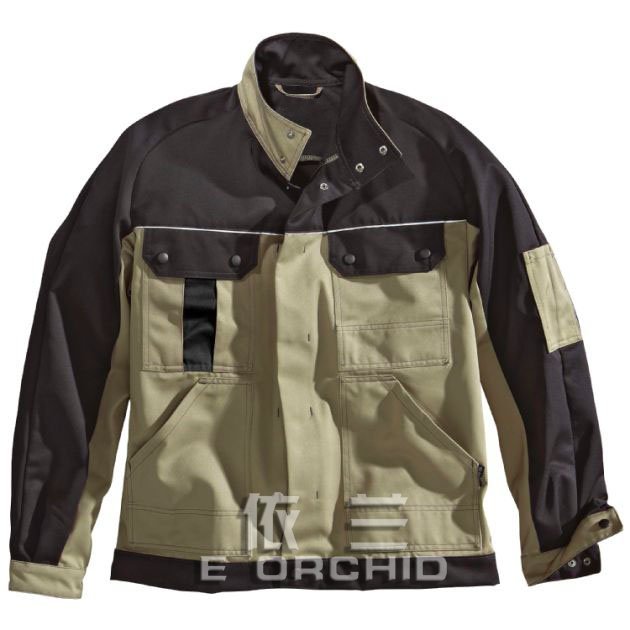 機修工人工作服定制正面照 棕色拼色款