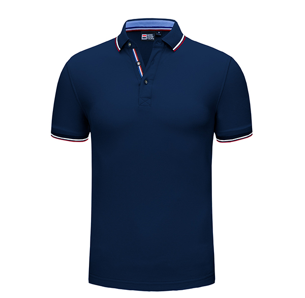 藏藍色翻領t恤定制圖片