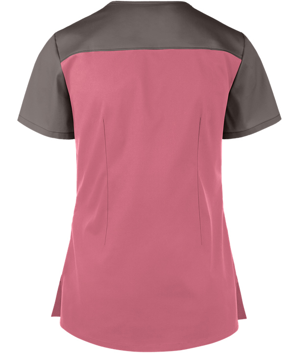 美容院工作服定制背面圖 粉紅色