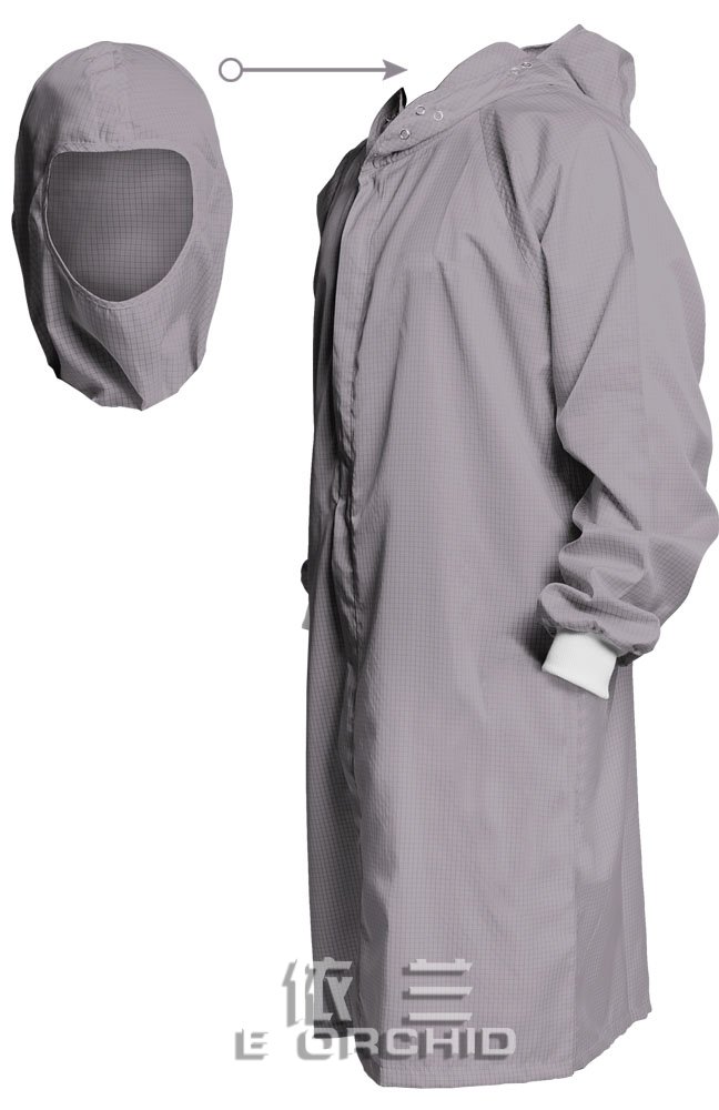 灰色帶帽連體工作服圖片