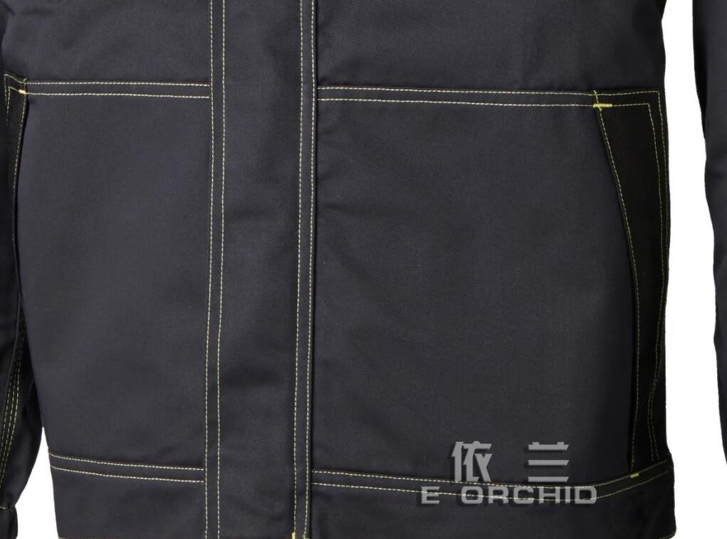 電焊工長袖牛仔工作服門襟細節圖