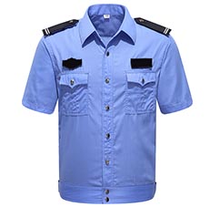 夏季藍(lán)色短袖城管工作服