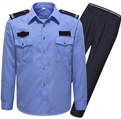 秋季藍(lán)色長(zhǎng)袖城管工作服