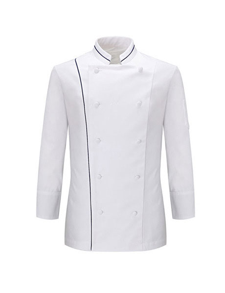 酒店冬季長袖白色廚師工作服效果圖