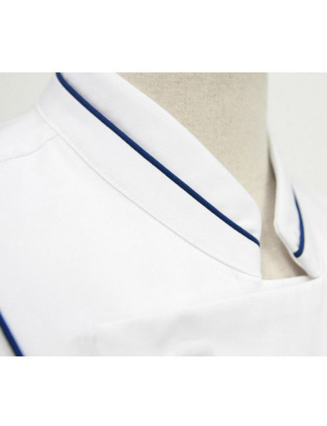 酒店冬季長袖白色廚師工作服衣領效果圖