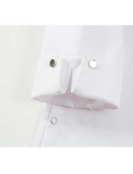 飯店秋季白色長款廚師工作服衣袖效果圖