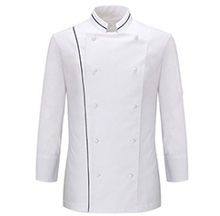 酒店冬季長袖白色廚師工作服