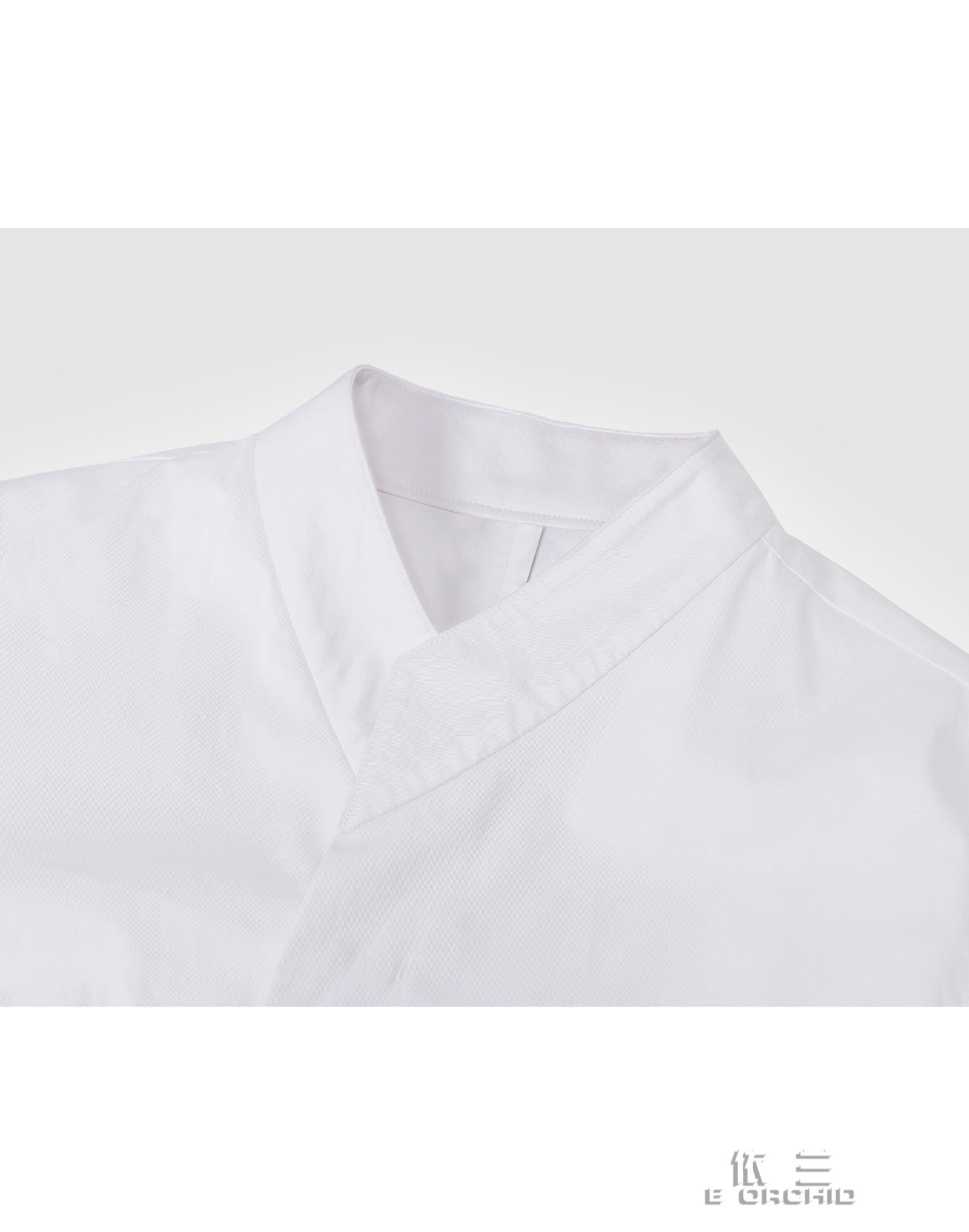 酒店廚房廚師長袖工作服衣領細節圖