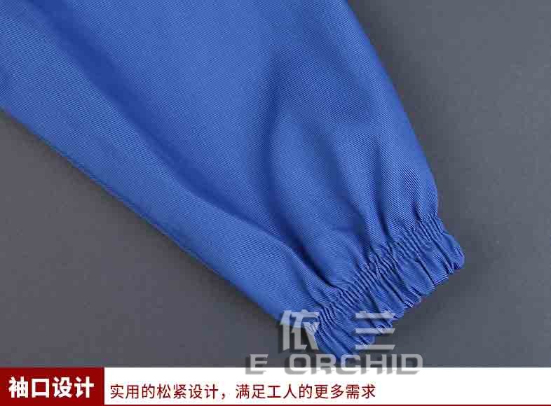 男士藍色純棉食品工作服袖口細節圖