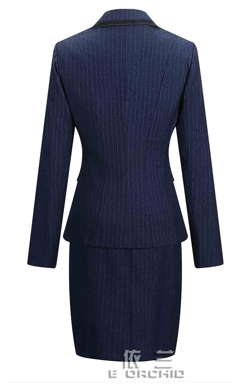 秋季長袖女士銀行工作服套裝背面圖片