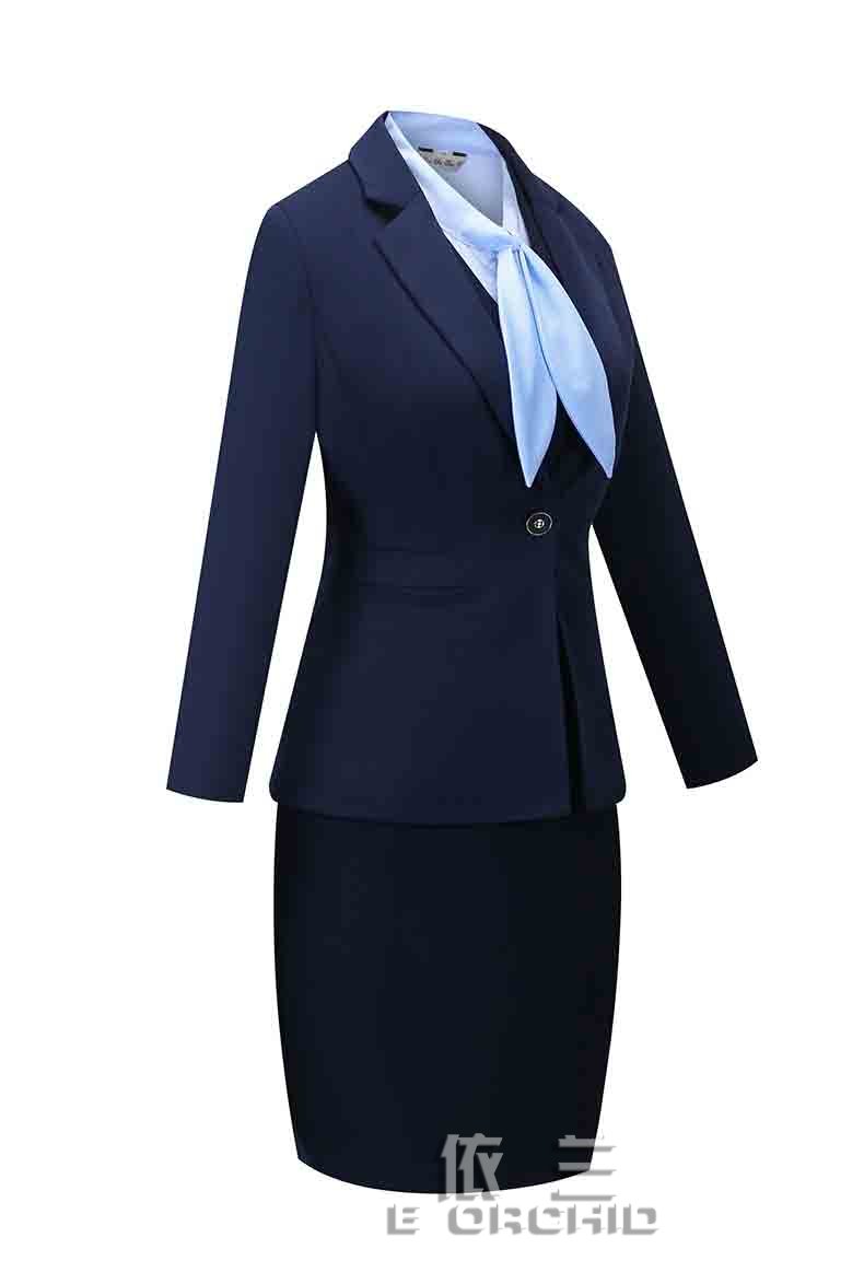 羊毛一?？叟裤y行工作服套裙側面圖片