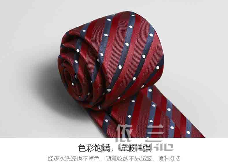 紅色斑點高檔領帶細節工藝圖