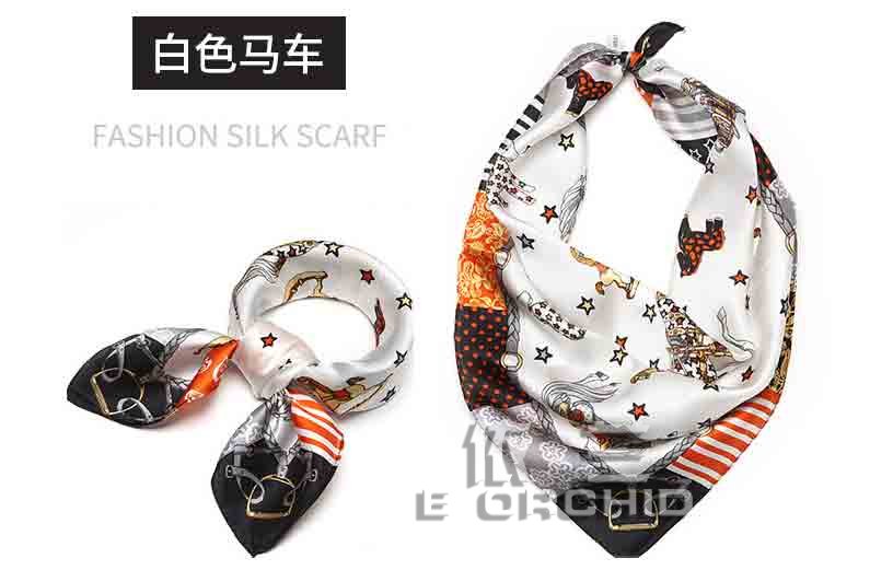 女士職業絲巾 白色馬車