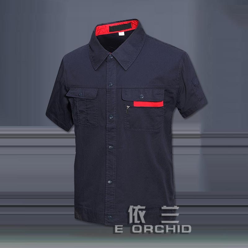 純棉夏季車間短袖工作服