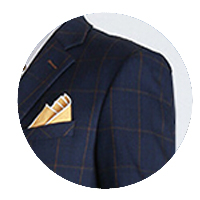 灰色修身商務(wù)西服定制 肩部細(xì)節(jié)圖