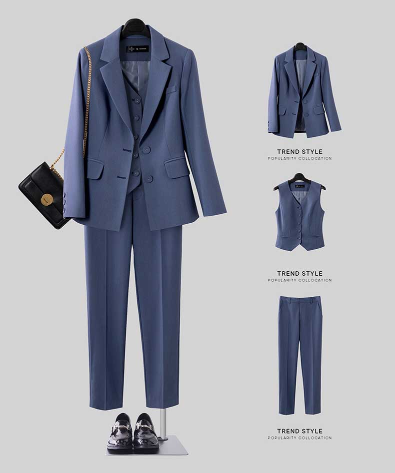 女士兩粒扣職業(yè)裝三件套