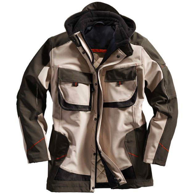 米白色建筑工地男士工裝夾克圖片