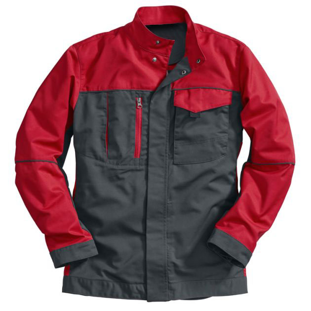 秋季長袖滌棉工裝夾克紅色拼色款式圖片