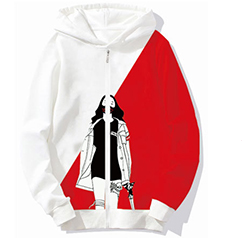 連帽拉鏈衛衣印花男士