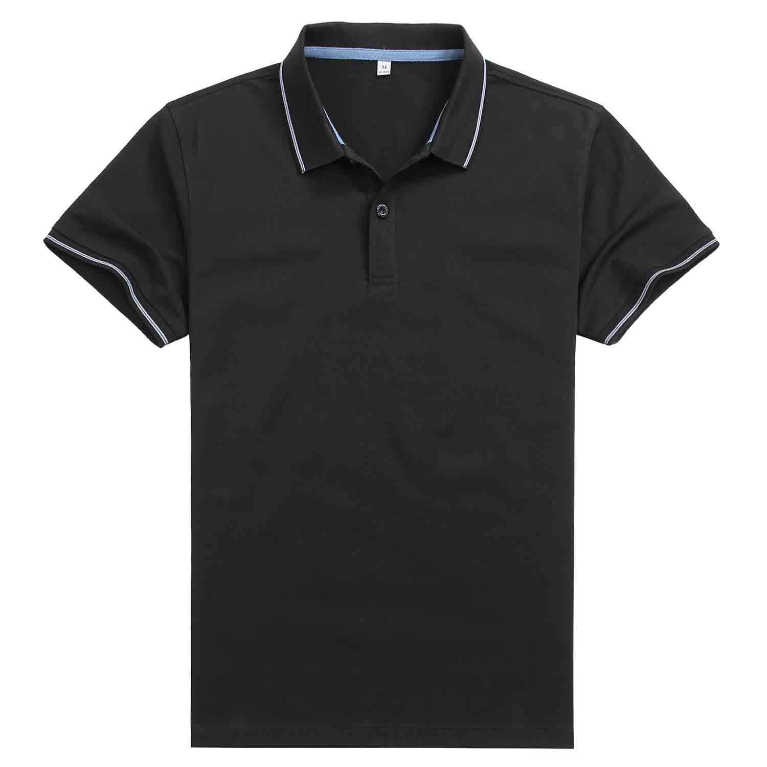 黑色翻領(lǐng)廣告t恤定制圖片